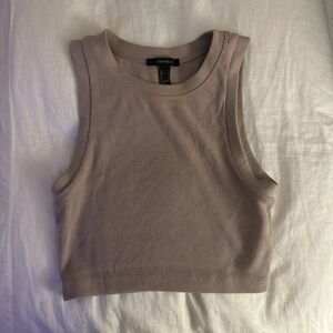 Forever 21 Taupe Ribbed Crop Top